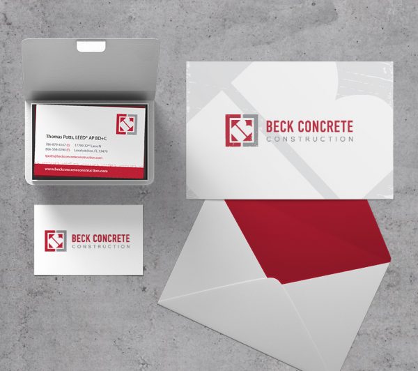 Beck Concrete Construction business and thankyou cards