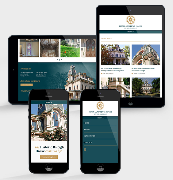 Heck-Andrews House, Raleigh NC | Resposive website design and development by Frankie's Folio