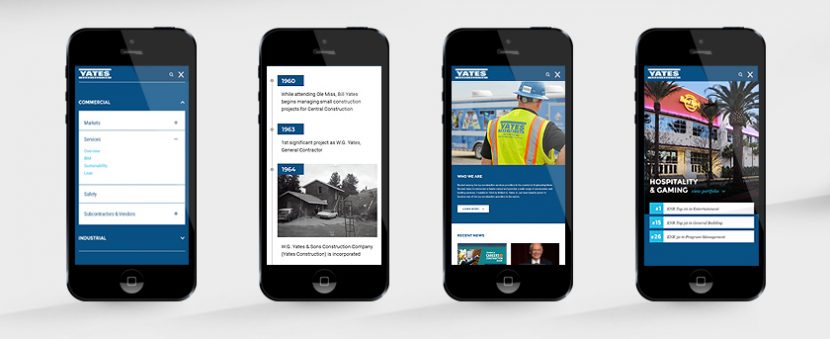 Yates Construction website design and development by Frankie's Folio