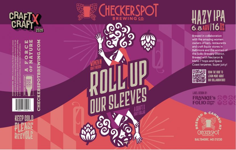 Roll Up Our Sleeves Hazy IPA by Checkerspot Brewing, Label design by Frankie's Folio