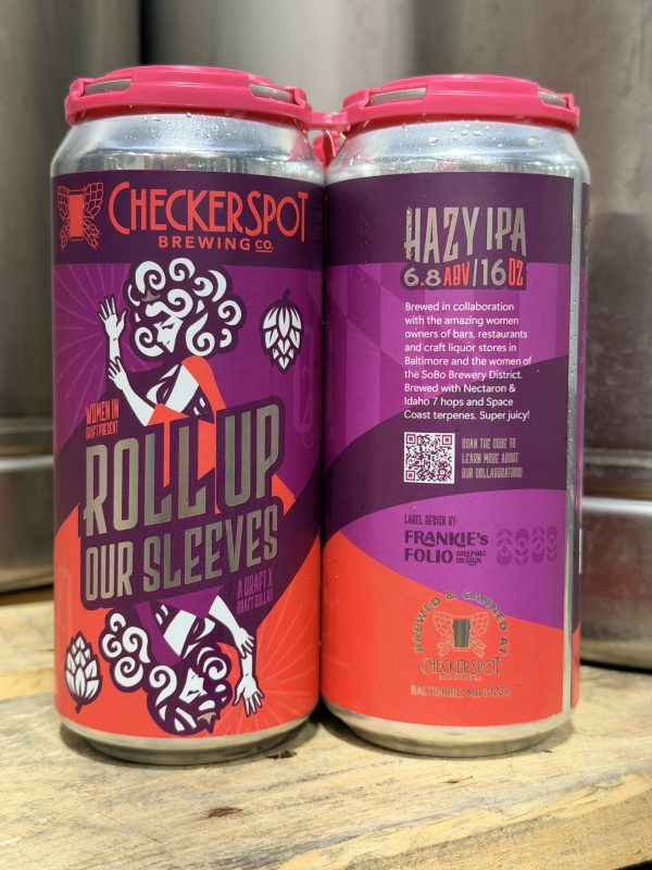 Roll Up Our Sleeves Hazy IPA by Checkerspot Brewing, Label design by Frankie's Folio